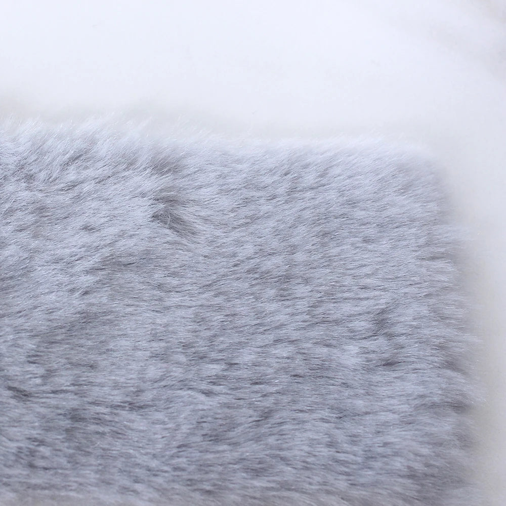 7MM Plush Fabric Fabric Pure Color Solf Atrtificial Rabbit Fur Doll Clothing Pillow DIY Decoration Material