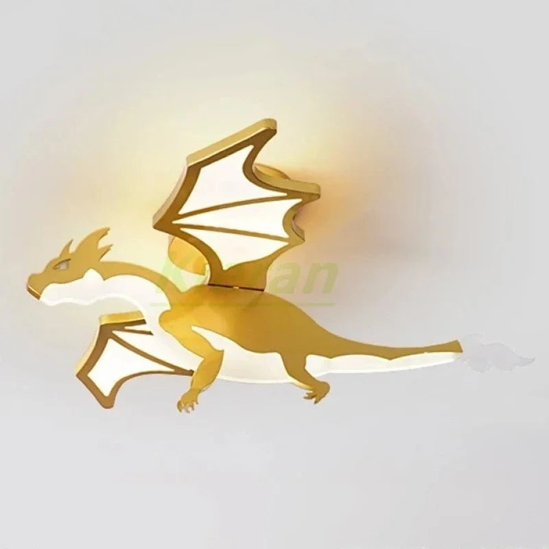 Modern Golden Dragon LED Ceiling Lamp Bedroom Study Restaurant Bedside Ceiling Light Living Room Decoration Dragon Ceiling Lamps