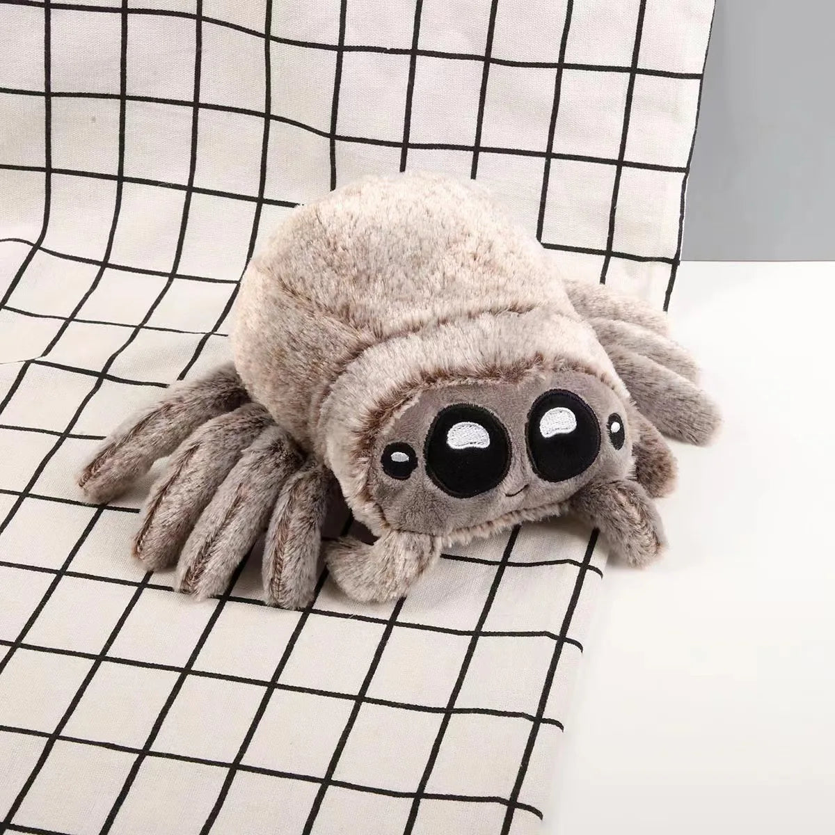 Lucas Friend Spider Plush Toy Kawaii Black White Spider Doll Home Decoration Pillow Soft Stuffed Halloween Gifts Toy for Kids