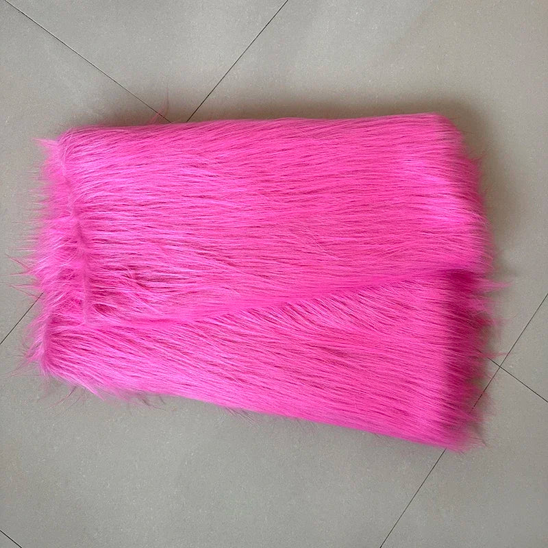 White Long Fur Long Hair Plush Fabric Fur by the Meter for Clothes Upholstery Toys Coats Doll Sewing Soft Green Faux Fur Cloth