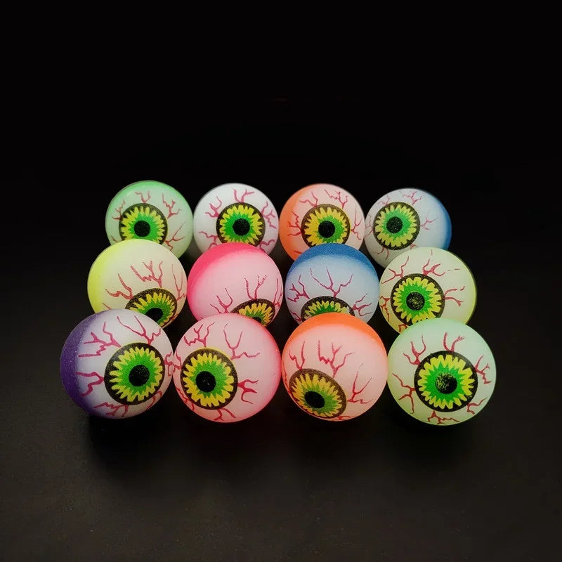 5/10/20pcs Glow in the Dark Eyeball 32MM Bouncy Ball Halloween Supplies Toys Horror Luminous Scary Ball Kids Toys Gift