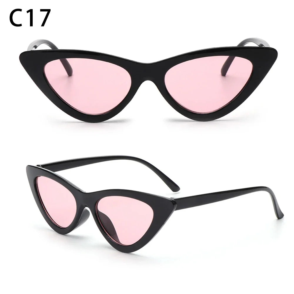 2023 Sexy Cat Eye Sunglasses Women Mirror Black Small Triangle Sun Glasses Female Lens Shades Eyewear Outdoor Driving Sunglasse