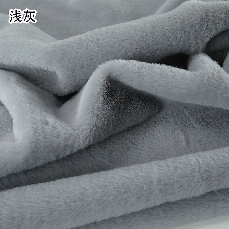 Plain Faux Fur Fabric Smooth by the Meter for Clothes Coats Dolls Sewing Thickened Imitation Rex Rabbit Plush Textile Soft Silky