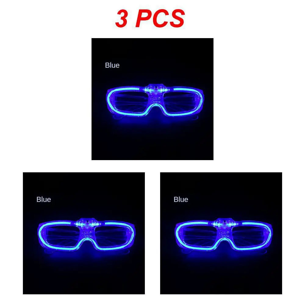 Sense of Future Science Technology LED Luminous Glasses Ins Popular Punk Goggles Party Christmas Colorful Light Shades Decor