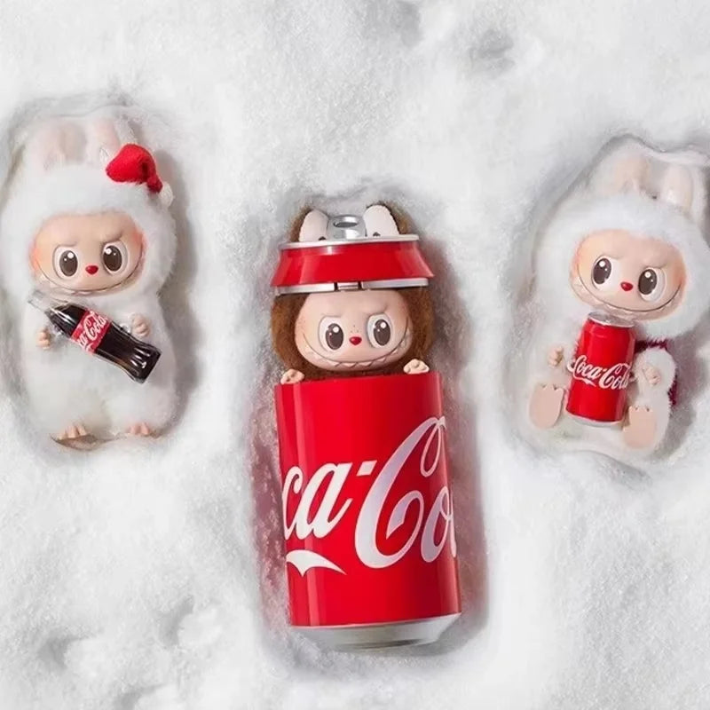 Labubu Coca-Cola Enamel Face Series Blind Box Labubu Three Generations of Figure Heart Macaron Gifts