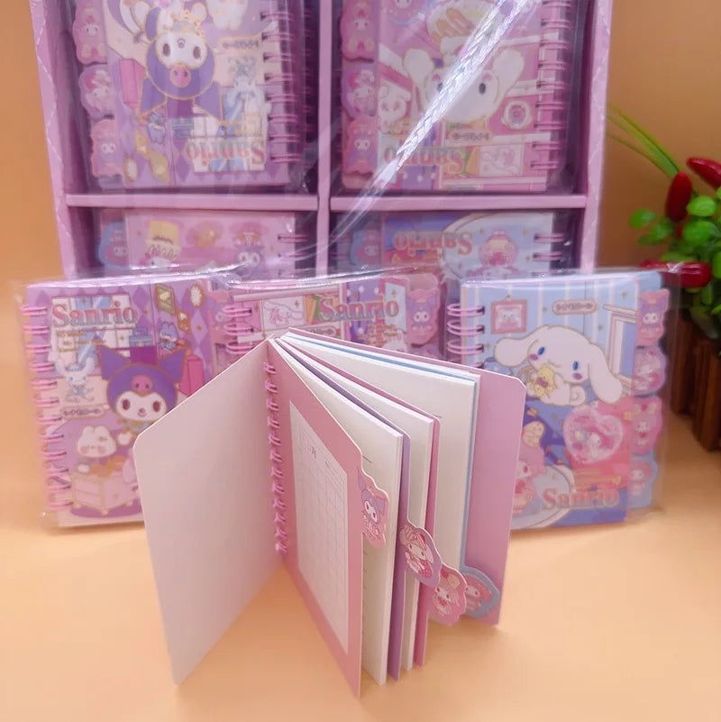Diary Notebook Sanrio Anime Series Hello Kitty Kawaii Kuromi My Melody Cinnamoroll Cartoon Student Portable Notebook Kids Gift