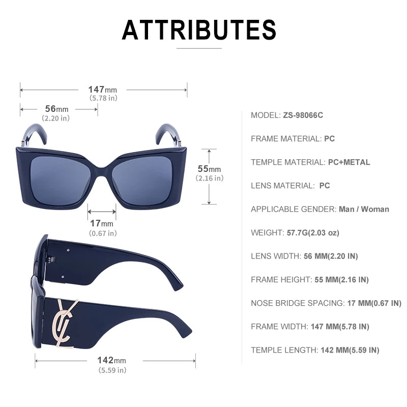 Oversized Cat Eye Sunglasses Women 2025 Luxury Brand Designer Fashion Square Sun Glasses for Female New Trend Big Frame Sunglass