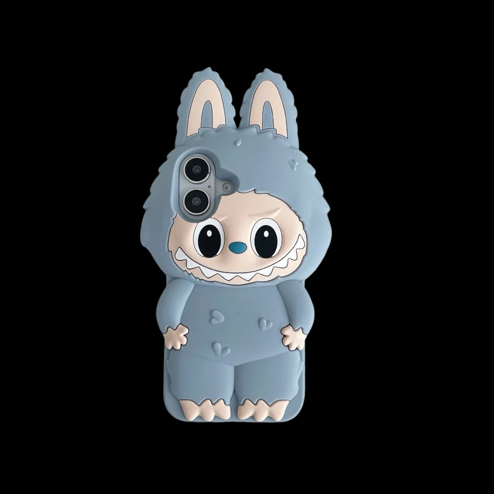 Kawaii LaBuBu Monster Case Soft Silicone Cover for iPhone 16 15 14 Plus 13 12 11 Pro Max
