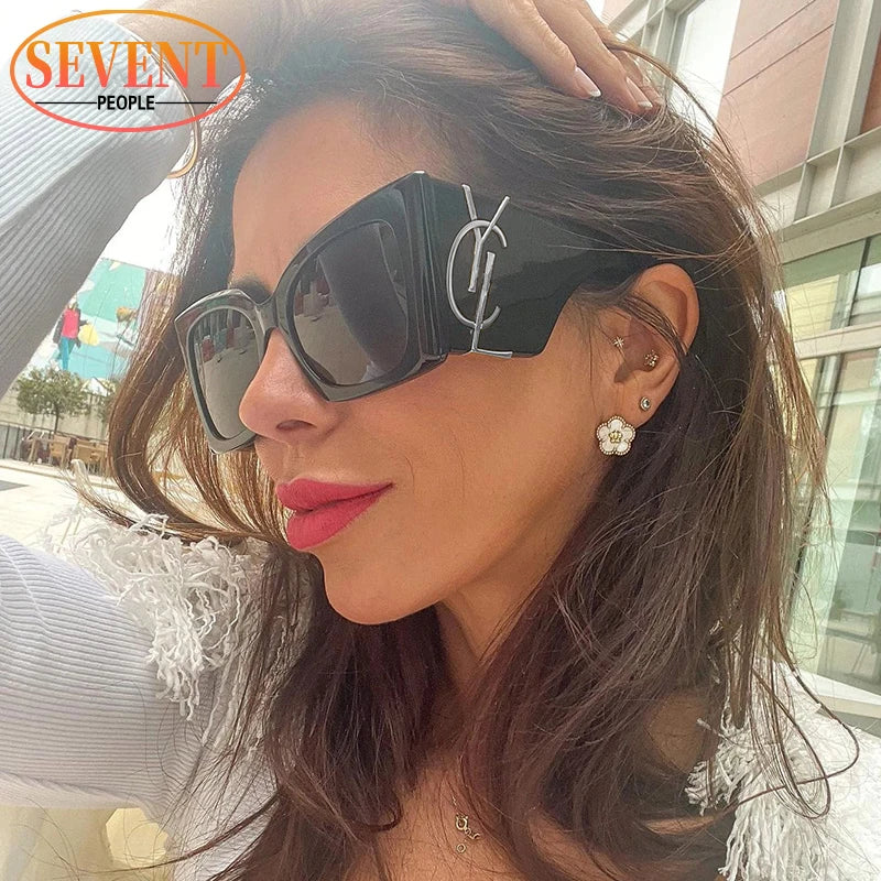 Oversized Cat Eye Sunglasses Women 2025 Luxury Brand Designer Fashion Square Sun Glasses for Female New Trend Big Frame Sunglass