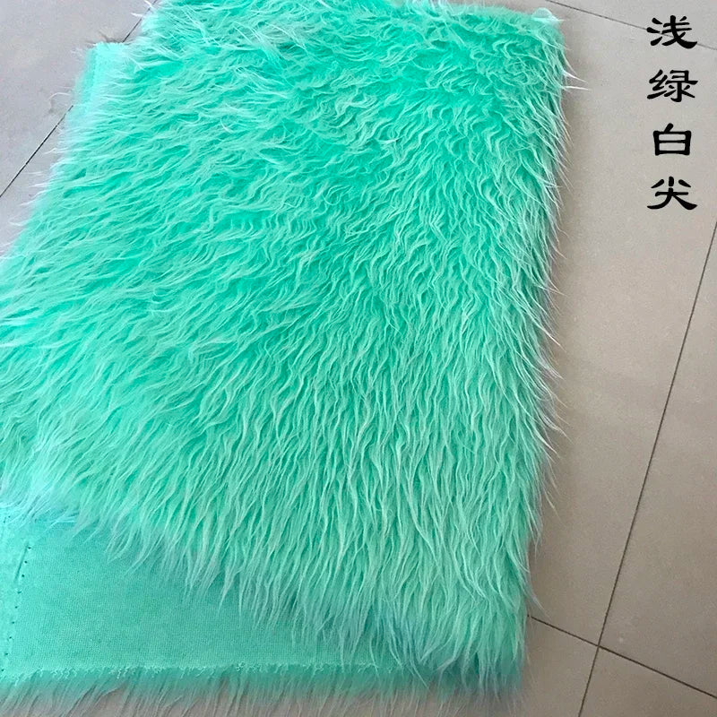 Long Hair Plush Fabric Faux Fur by the Meter for Upholstery Toys Props Decorative Cloth Diy Sewing Soft Comfortable Purple Brown