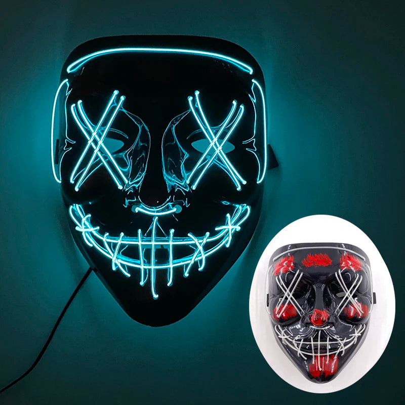 New Arrival Halloween Mask Horror Venom LED Luminous Mask Cosplay Costume Makeup Prom Party