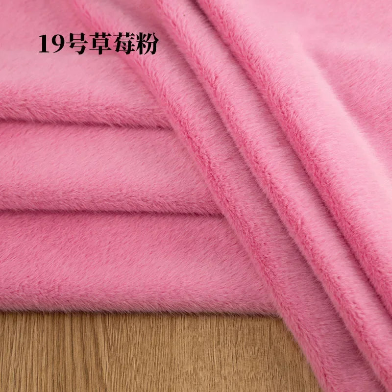 5mm Stretch European Mink Faux Fur Fabric High-Low Pattern for Clothing Scarves Hats Photo Props DIY Craft Decoration