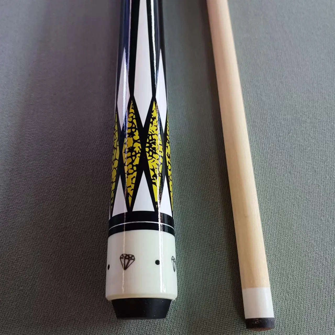 Professional Maple Pool Cue Stick 13mm Tip With Yellow Diamond Shape for Strong Grip Ideal for American Pool