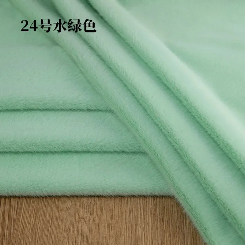 5mm Stretch European Mink Faux Fur Fabric High-Low Pattern for Clothing Scarves Hats Photo Props DIY Craft Decoration