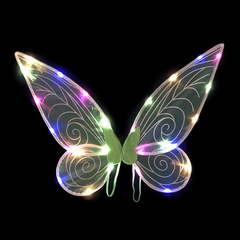 Dress Up Angel Wings LED Fairy Wings Butterfly Sequin Wings Glowing Elf Princess Costume for Kids Girls Christmas Birthday Party