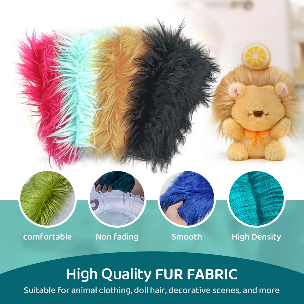 Faux Fur Fabric 46 Colors 160x50cm 8cm Soft Long Plush Handmade Doll/Clothing Shaggy Fabric