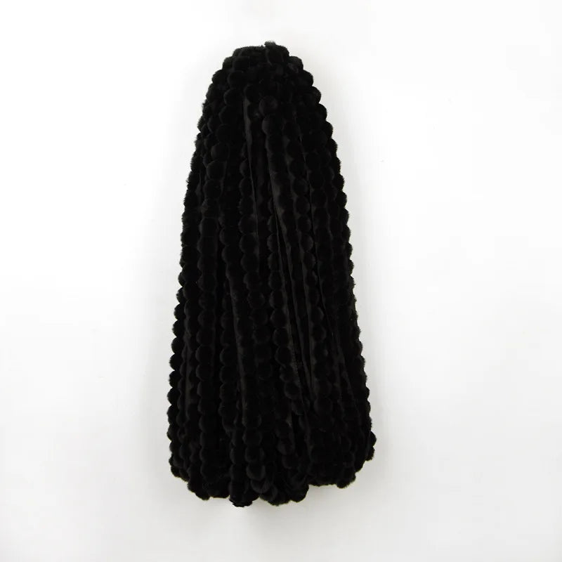 1m Faux Rabbit Fur Hairball Ribbon Clothing Apparel Christmas Decoration Trim Coat Accessory Fur for Needlework on the Hood
