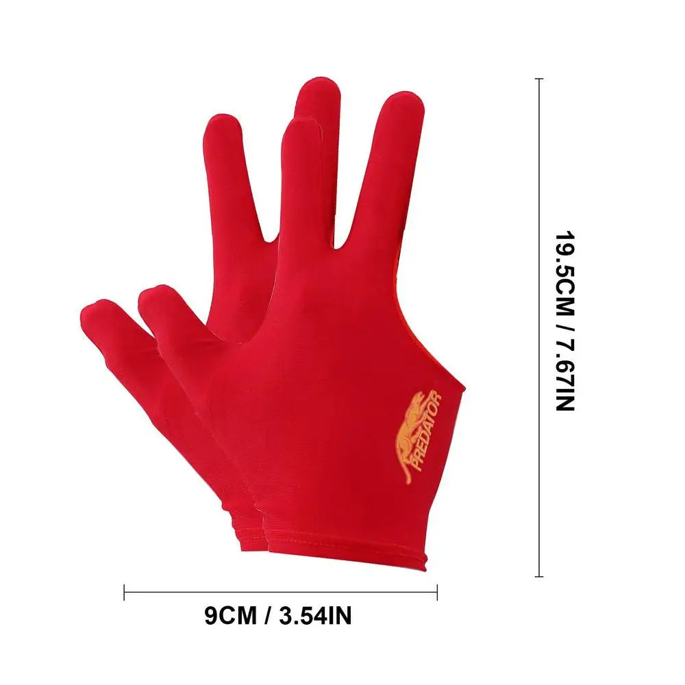 2Pcs Professional Open Finger Billiard Pool Gloves Snooker Pool Gloves Portable Light Elasticity Billiard Training Hand Gloves