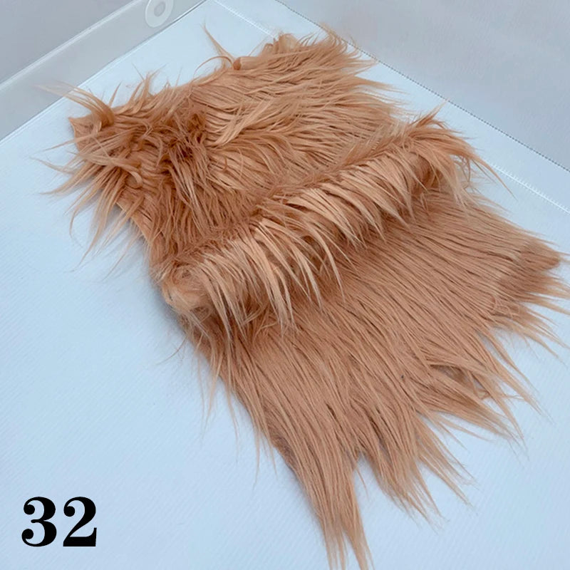 25x45cm Long Hair Faux Fur Fabric for DIY Dolls Hair Beard Craft Making Material Patchwork Garment Sewing Accessories