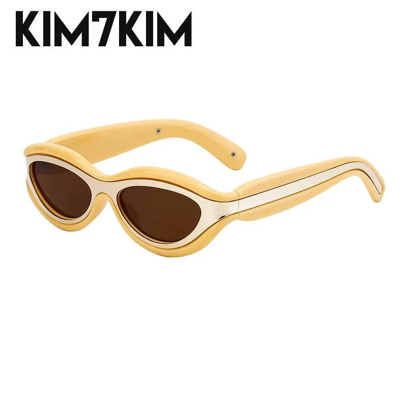 Y2k Oval Sunglasses Men Women 2025 Luxury Brand Trendy Punk Sun Glasses Male Small Frame Sunglass Streetwear Shades Gafas De Sol