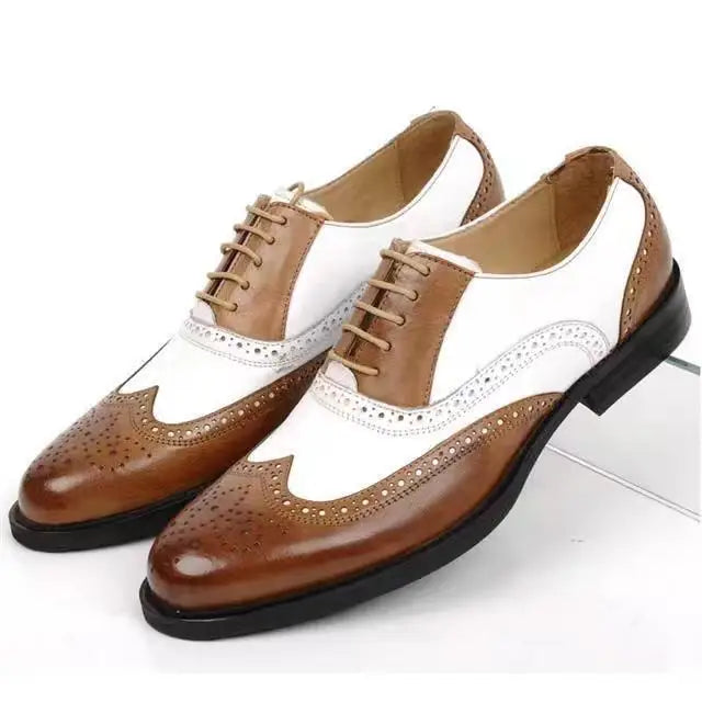 Luxury Designer Patent Leather Shoes Men Pointed White Black Mixed Oxfords Wedding Dress Formal Footwear Zapatos Hombre