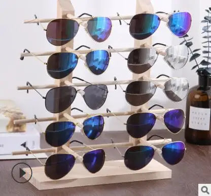 Multi Layers Wood Sunglass Display Rack Shelf Eyeglasses Show Stand Jewelry Holder for Multi Pairs Glasses Showcase WF