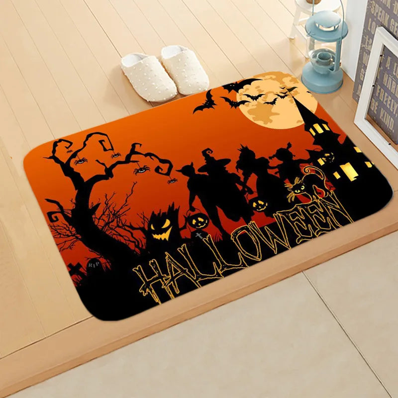 2024 Halloween Pumpkin Carpet Bedroom Bathroom Floor Mats Decorative Halloween Floor Mats Christmas Mats Christmas Decorations