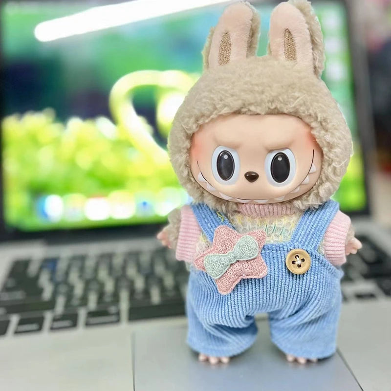 17cm Cute Mini Plush Doll'S Clothes Outfit Accessories for Korea Kpop Exo Labubu Idol Dolls Sweater Hoodie Clothing DIY Kid Gift