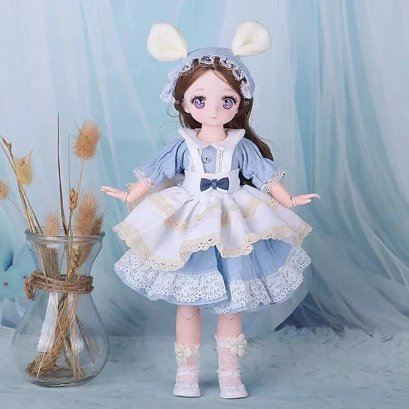 1/6 Bjd Dolls for Girls Hinged Doll 30 Cm With Clothes Blonde Brown Eyed Articulated Toys for Children Spherical Joint Playsets