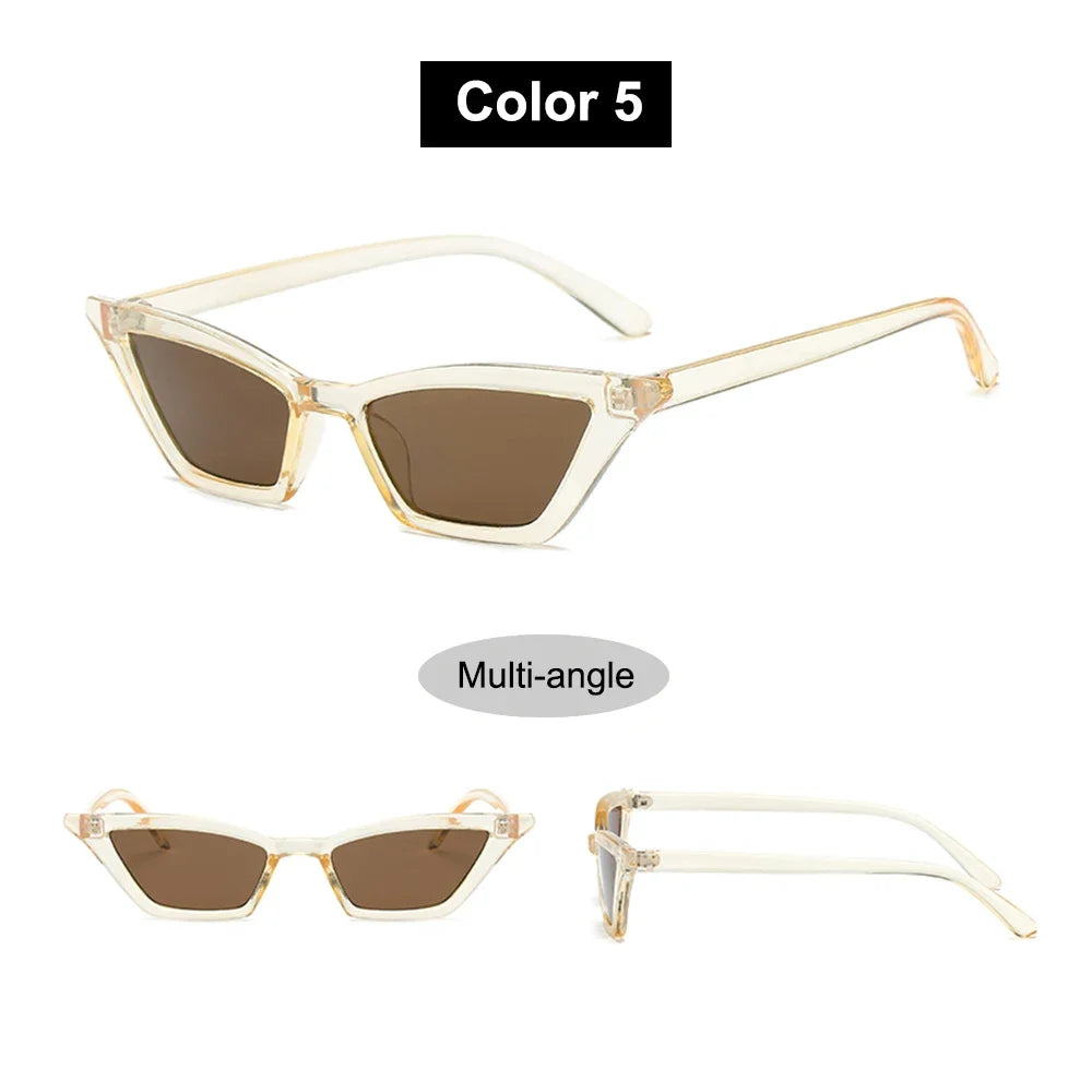 2023 Sexy Cat Eye Sunglasses Women Mirror Black Small Triangle Sun Glasses Female Lens Shades Eyewear Outdoor Driving Sunglasse