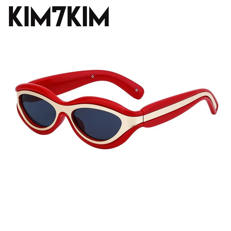 Y2k Oval Sunglasses Men Women 2025 Luxury Brand Trendy Punk Sun Glasses Male Small Frame Sunglass Streetwear Shades Gafas De Sol