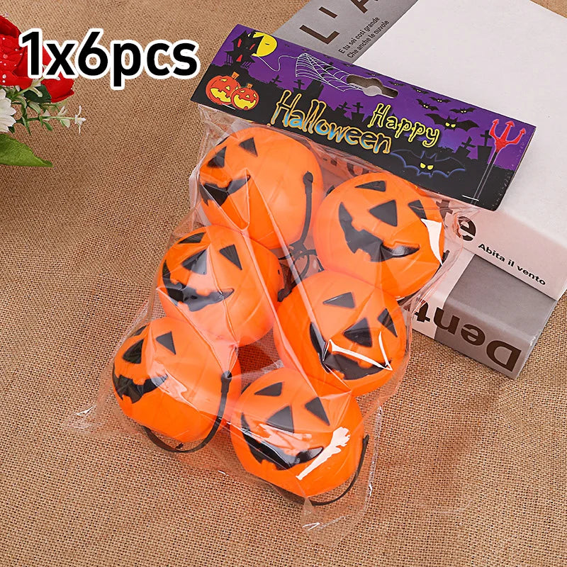 6pcs Halloween Cauldron Bucket Candy Pumpkin Mini Witch Black Pot Decor Buckets Bowl Witches Kettle Container