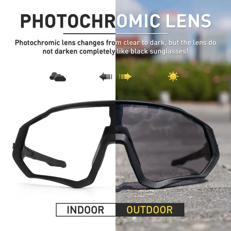 Photochromic Cycling Sunglasses Outdoor Sports Running Drving Glasses Road MTB Bicycle Goggles UV400 Safety Bike Eyewear