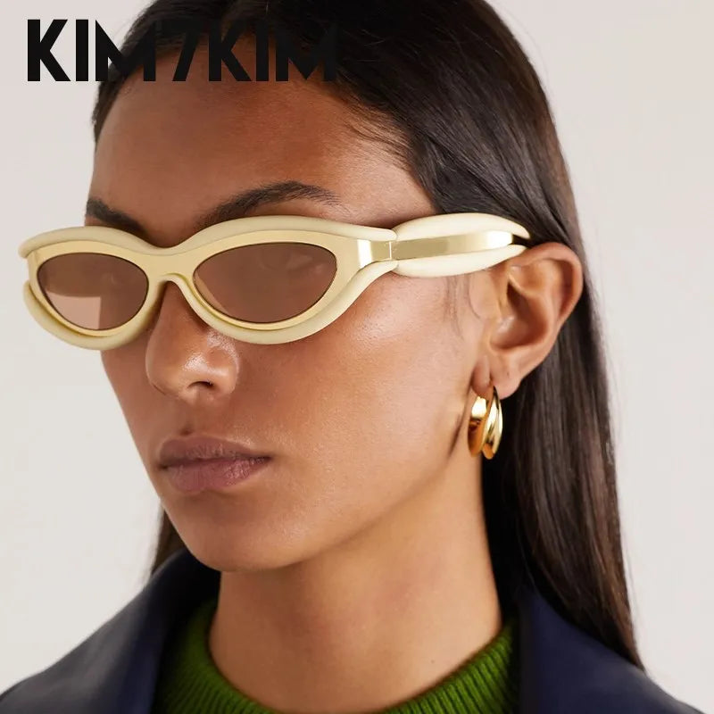 Y2k Oval Sunglasses Men Women 2025 Luxury Brand Trendy Punk Sun Glasses Male Small Frame Sunglass Streetwear Shades Gafas De Sol