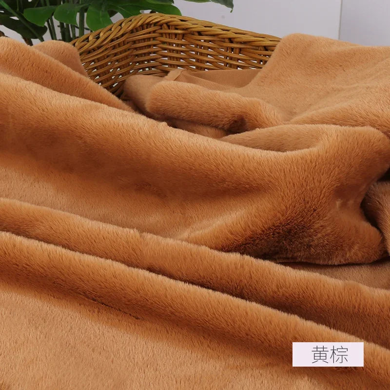 Imitation Rex Rabbit Plush Fabric by Meters for Needlework Clothes Toys Pillowcases Diy Sewing Soft Warm Thick Smooth Fur Cloth