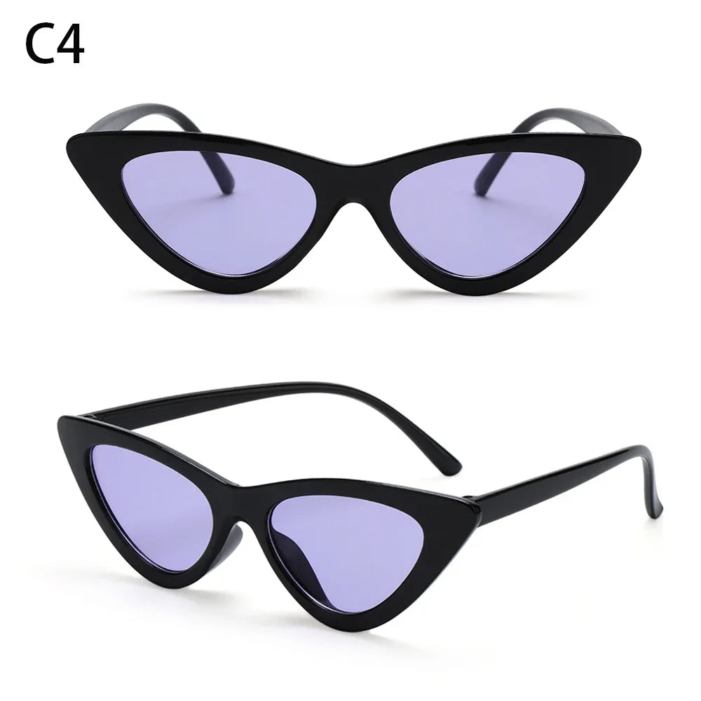 2023 Sexy Cat Eye Sunglasses Women Mirror Black Small Triangle Sun Glasses Female Lens Shades Eyewear Outdoor Driving Sunglasse