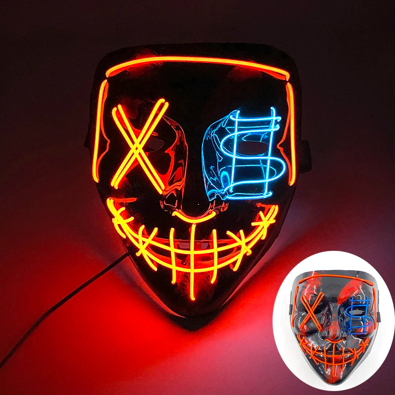 New Arrival Halloween Mask Horror Venom LED Luminous Mask Cosplay Costume Makeup Prom Party