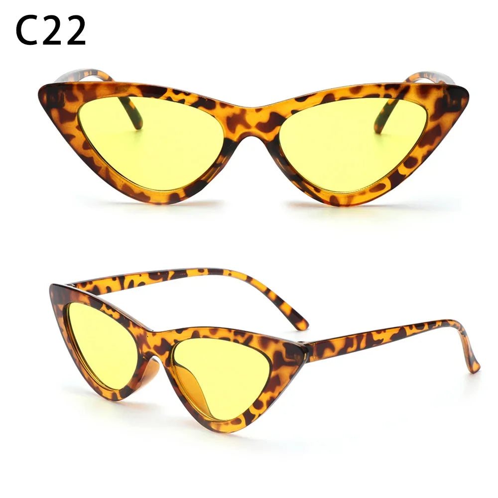 2023 Sexy Cat Eye Sunglasses Women Mirror Black Small Triangle Sun Glasses Female Lens Shades Eyewear Outdoor Driving Sunglasse
