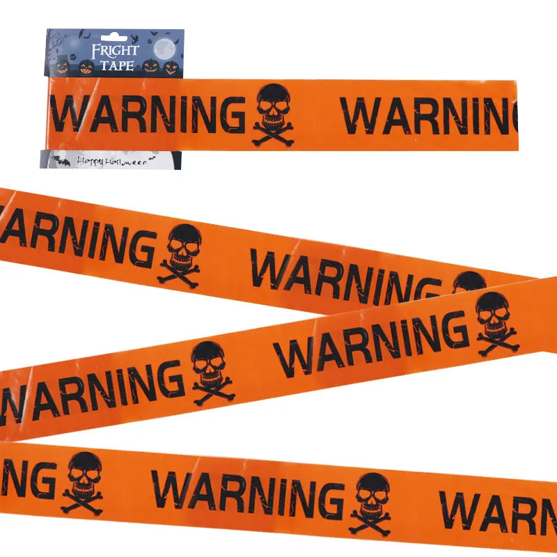 Halloween Warning Tape Signs Halloween Props Window Prop Party Danger Warning Line 580x8.5cm Halloween Decoration Witch Balloons