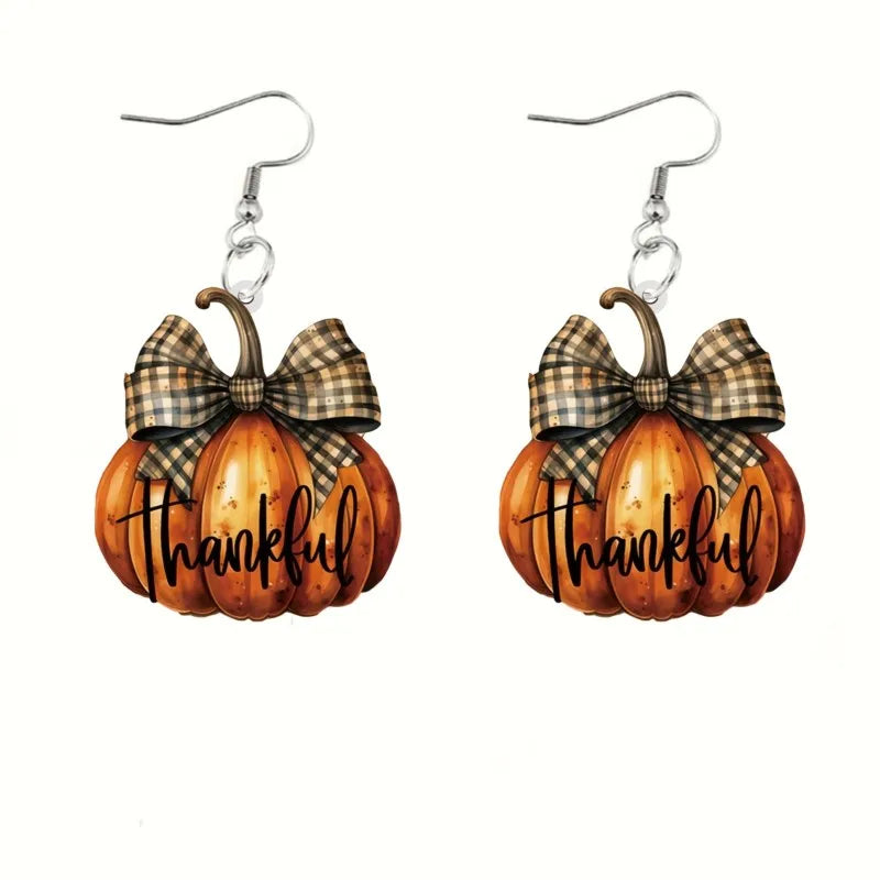 Elegant Pumpkin Drop Earrings for Women Hot Stylish Party Vacation Halloween & Thanksgiving Jewelry Accessory