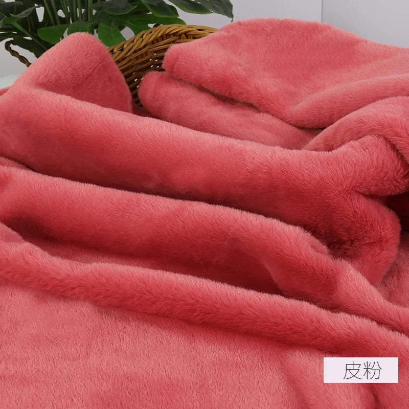 Imitation Rex Rabbit Plush Fabric by Meters for Needlework Clothes Toys Pillowcases Diy Sewing Soft Warm Thick Smooth Fur Cloth