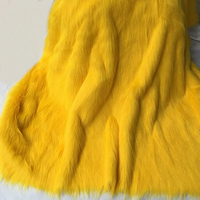 1 Meter Luxury Long Haired Faux Fur Fabric Pile Plush Fluffy Fabric for Display Photography Background Props Home Decor