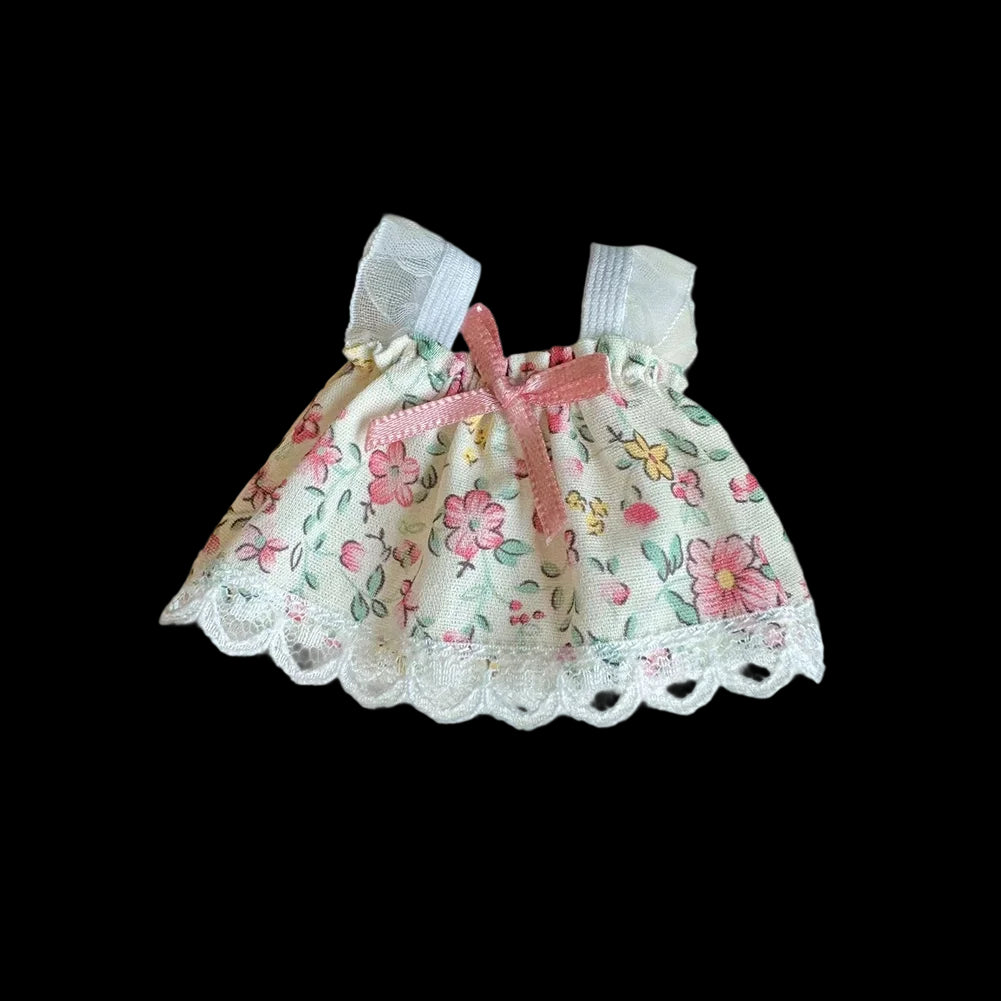 For Labubu 4.0 the Monsters Pin for Love Series Doll Clothes Mini Floral Skirt Dress for Mini Labubu Doll Clothes Accessories