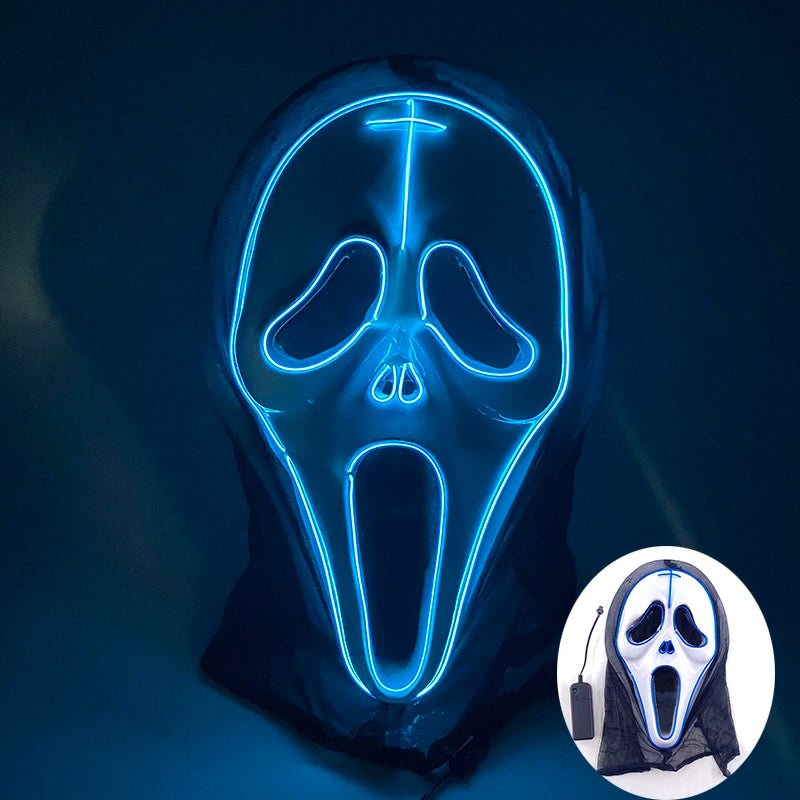 New Arrival Halloween Mask Horror Venom LED Luminous Mask Cosplay Costume Makeup Prom Party
