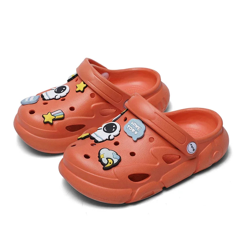 2023 New Girls Clogs Children Sandals 6-12 Years Kids Casual Summer Shoes Sports Soft Thick Sole Slippers for Girl