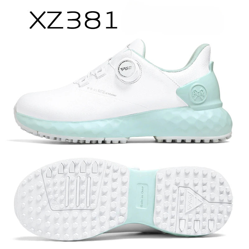 PGM Golf Shoes Woman Nail Waterproof Sneaker Non-Slip, Lightweight Knobs, Comfortable, Cushioned, Spikeless Shoes XZ365