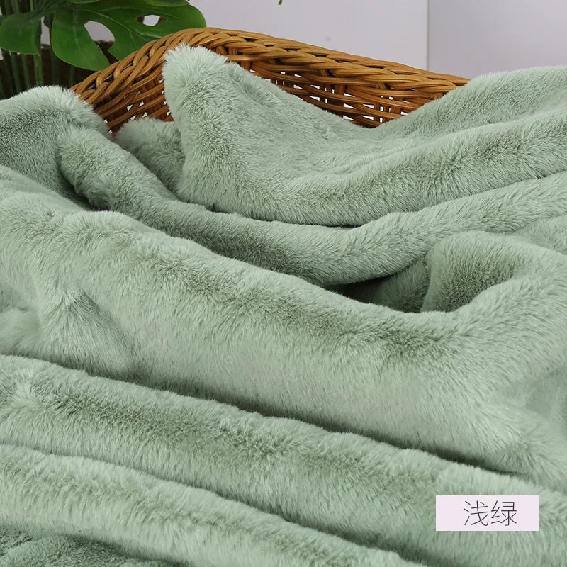 Imitation Rex Rabbit Plush Fabric by Meters for Needlework Clothes Toys Pillowcases Diy Sewing Soft Warm Thick Smooth Fur Cloth
