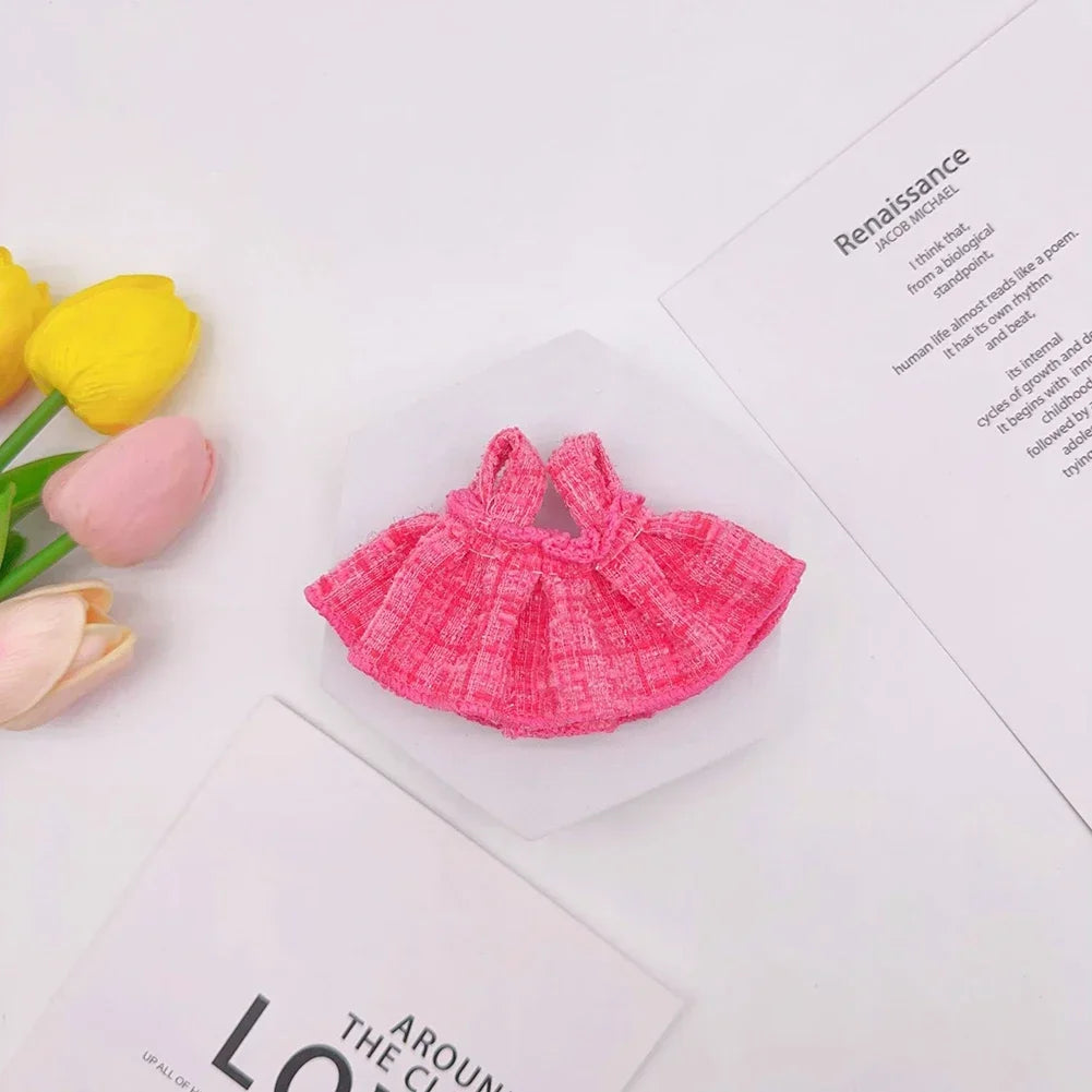 17cm Labubu Plush Doll Clothes Outfit Accessories Korea Kpop Exo Labubu Idol V1 V2 Black Dress Suit Gift