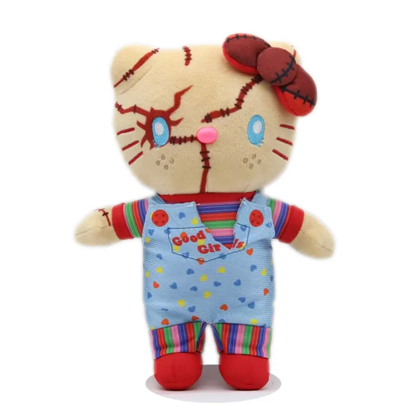 25Cm Hello Kitty Plush Doll Halloween Plush Stuffed Toy Ghost Baby Chucky Cute Kitty Halloween Party Decoration Props Gift