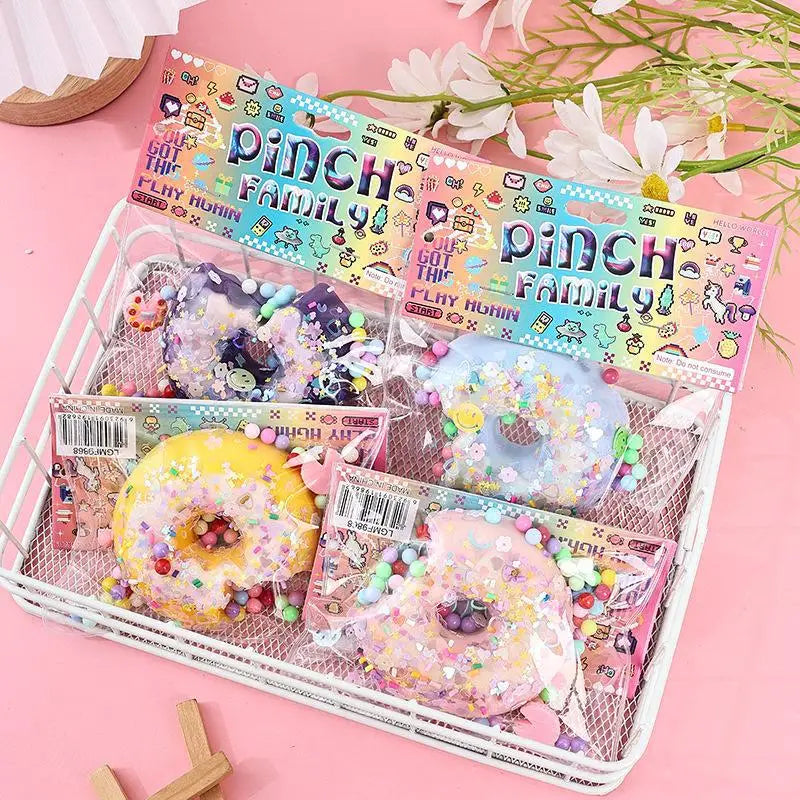 Donut Squishy Toy Candy Toy Squeezing Toy Soft Glue Decompression Donut Fun Pressure Reduction Toy